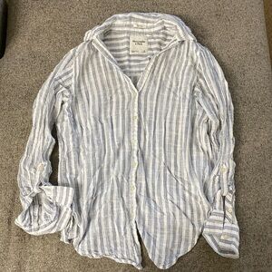 Abercrombie & Fitch Boyfriend Fit Striped Button Down Shirt